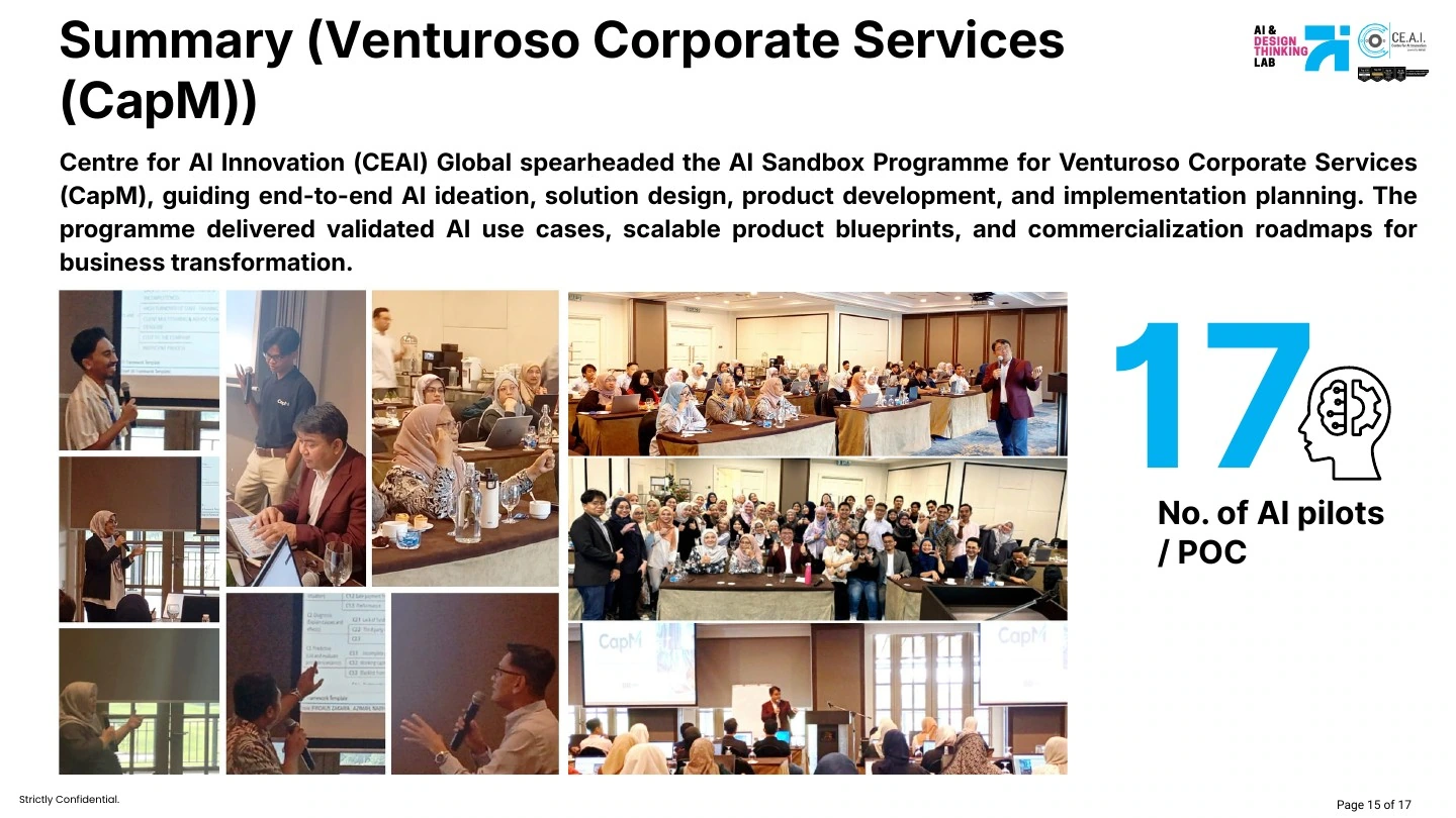 Venturoso Corporate Services (CapM) — source slide, page 15 of 17
